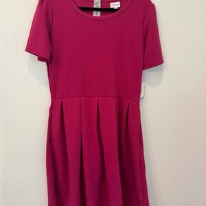 Brand New LuLaRoe Size XL Bright Pink Amelia Dress